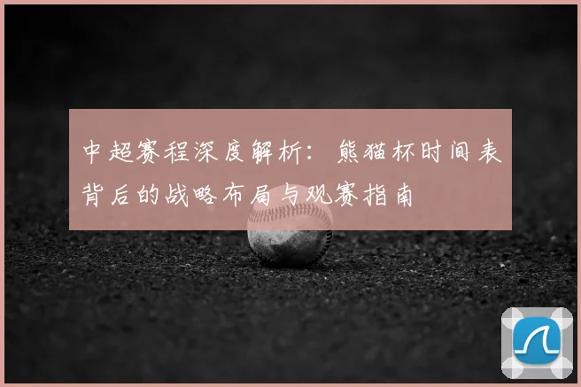 中超赛程深度解析:熊猫杯时间表背后的战略布局与观赛指南